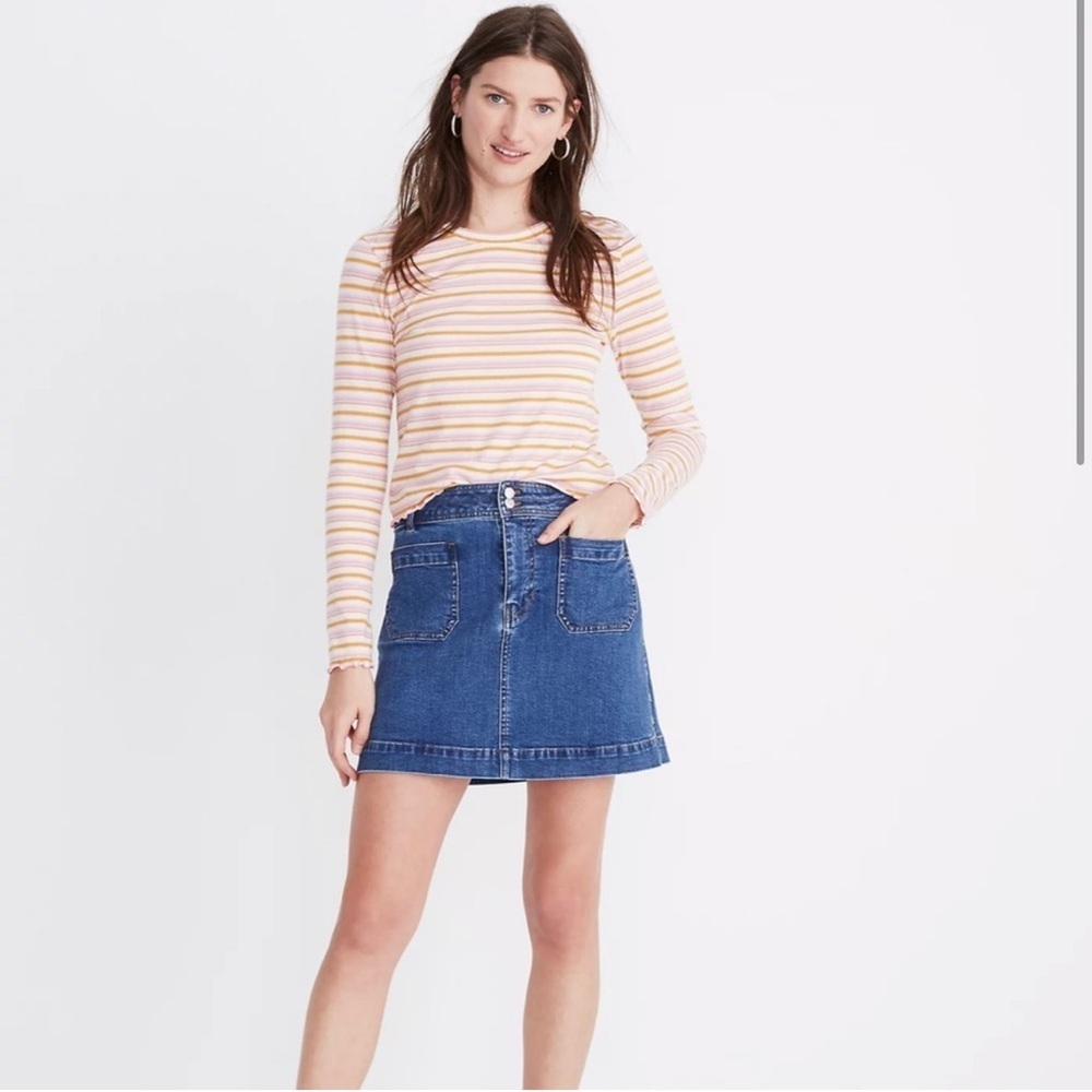 Madewell Stretch Denim A-Line Mini Skirt Sz 6 NWT